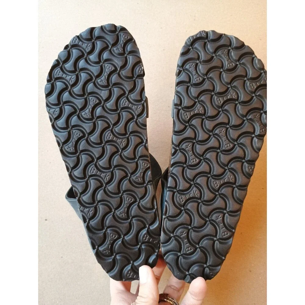 Birkenstock Sandals Womens 37 Yara Casual Ankle Strappy Flats Gray Leather - Picture 4 of 7
